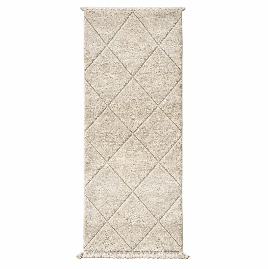 Tapis de couloir Beni Ouarain Asif à losanges — tapis beni ouarain tissé à la main