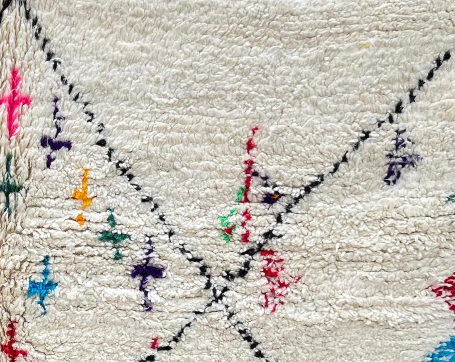Tapis de couloir Beni Ouarain Assif multicolore à losanges, vue 4 sur 4