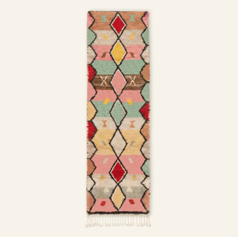 Tapis de couloir Beni Ouarain Essaouira — tapis beni ouarain tissé à la main
