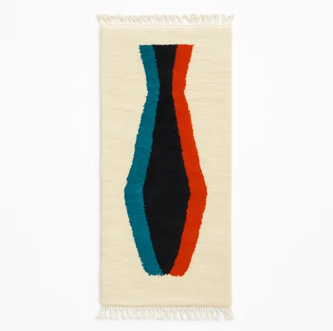 Tapis de couloir Beni Ouarain Meddur au dessin abstrait — tapis beni ouarain