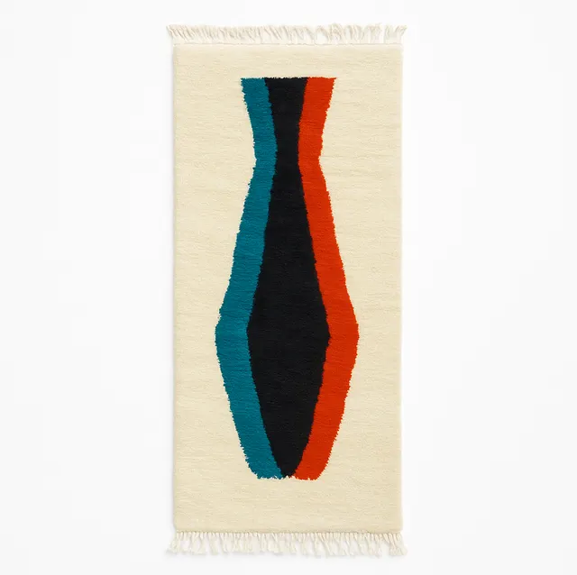 Tapis de couloir Beni Ouarain Meddur au dessin abstrait — tapis beni ouarain