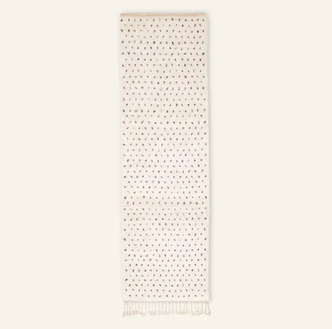 Tapis de couloir Beni Ouarain Missour beige et noir — tapis beni ouarain