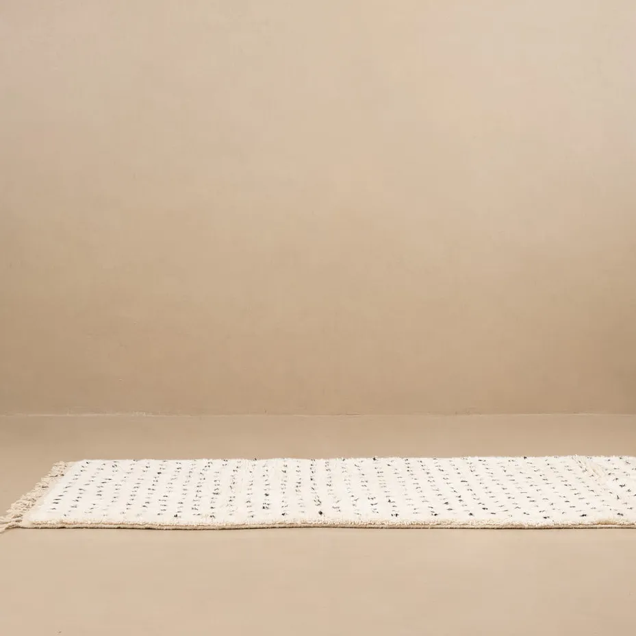 Tapis de couloir Beni Ouarain Missour beige et noir, vue 7 sur 7