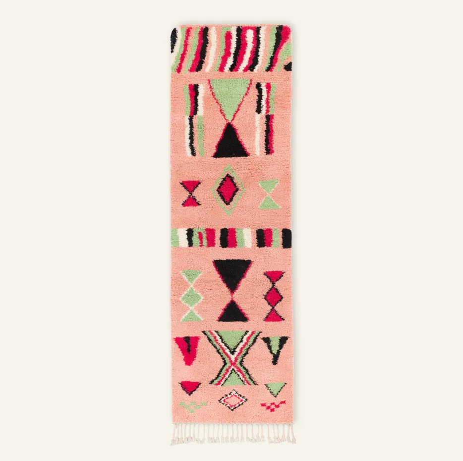 Tapis de couloir Beni Ouarain Tilila — tapis beni ouarain tissé à la main