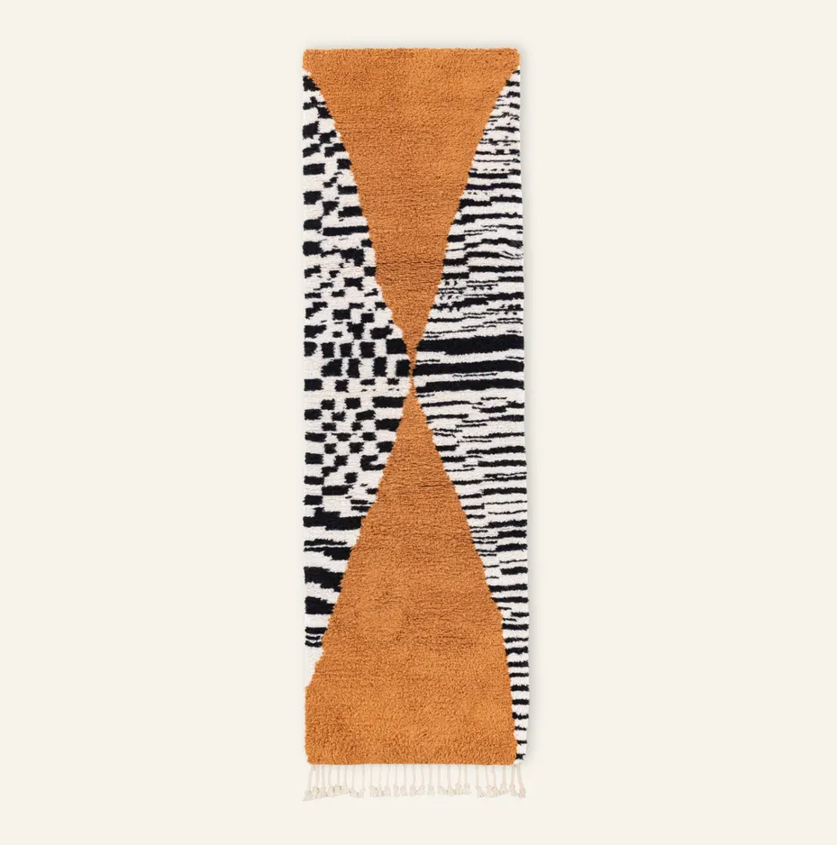 Tapis de couloir Beni Ouarain Zat — tapis beni ouarain tissé à la main