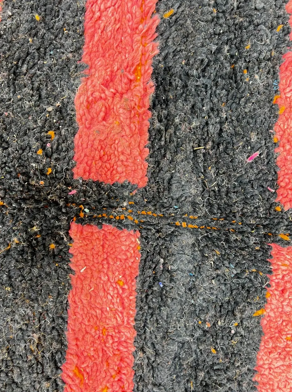 Tapis de couloir berbère Adrar orange au dessin abstrait, vue 4 sur 4