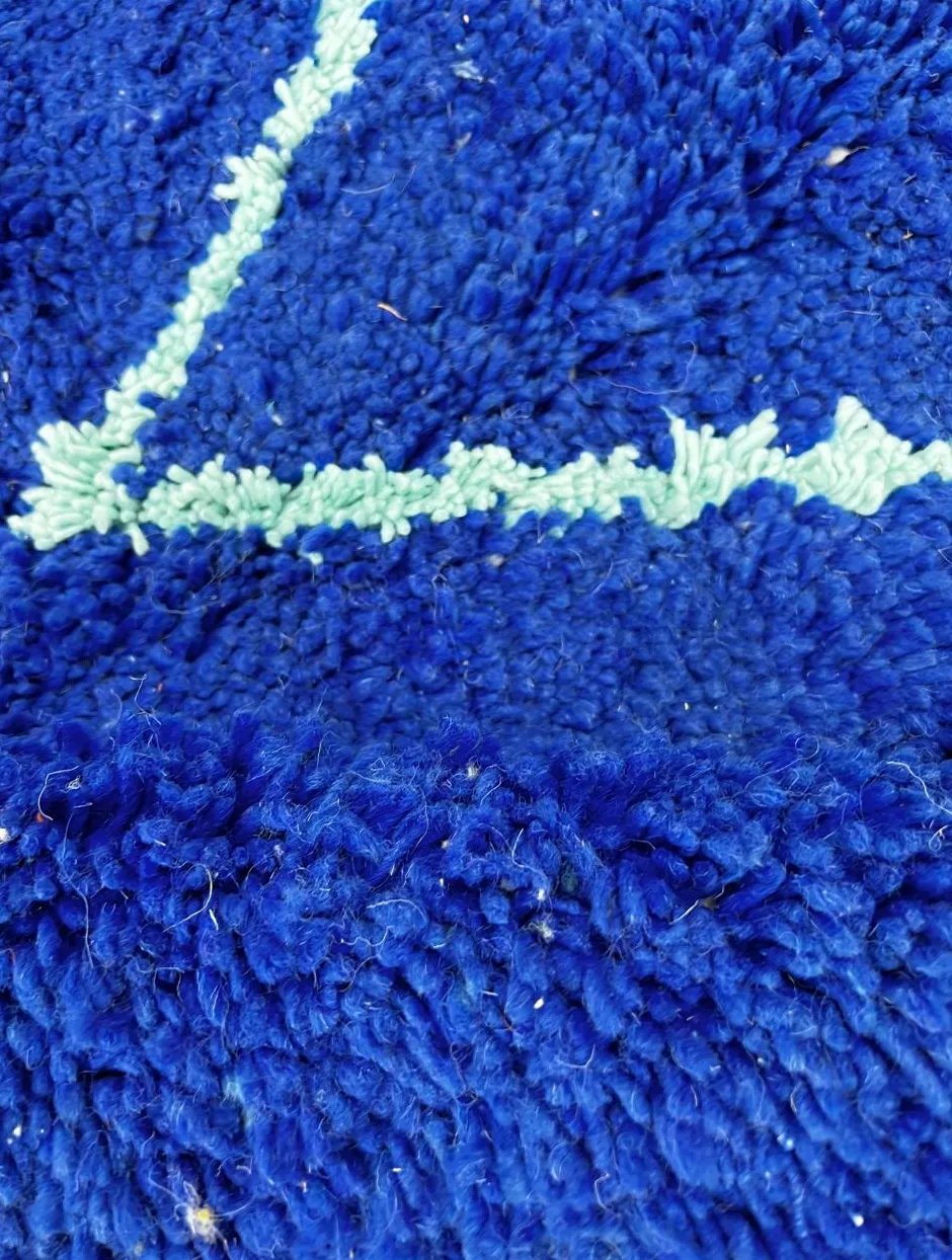 Tapis de couloir berbère Alnif bleu, vue 4 sur 4