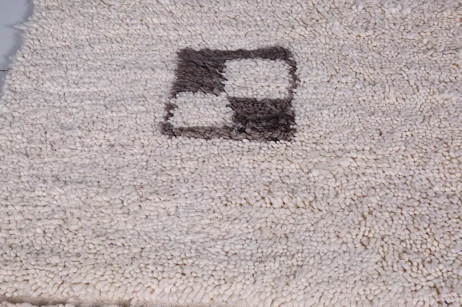 Tapis de couloir berbère Aman crème et marron aux motifs géométriques, vue 3 sur 7