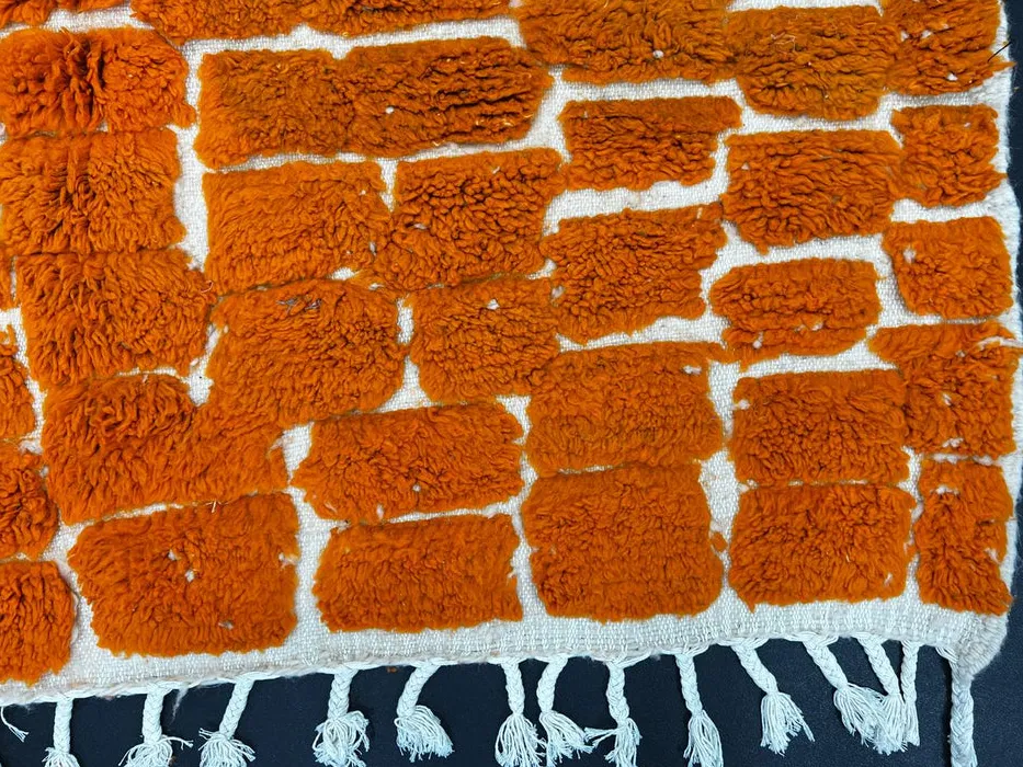 Tapis de couloir berbère Anir orange, vue 3 sur 4