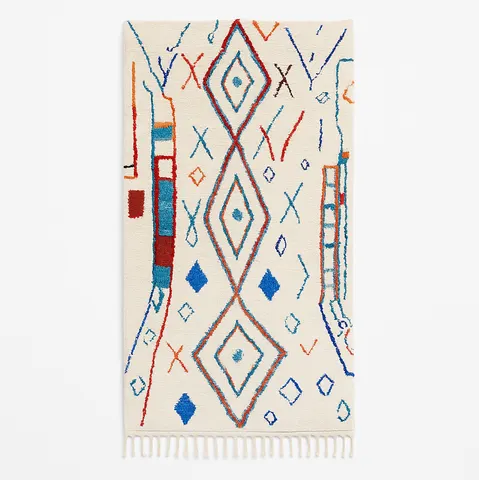 Tapis de couloir berbère Argana multicolore aux motifs géométriques — tapis berbères contemporains
