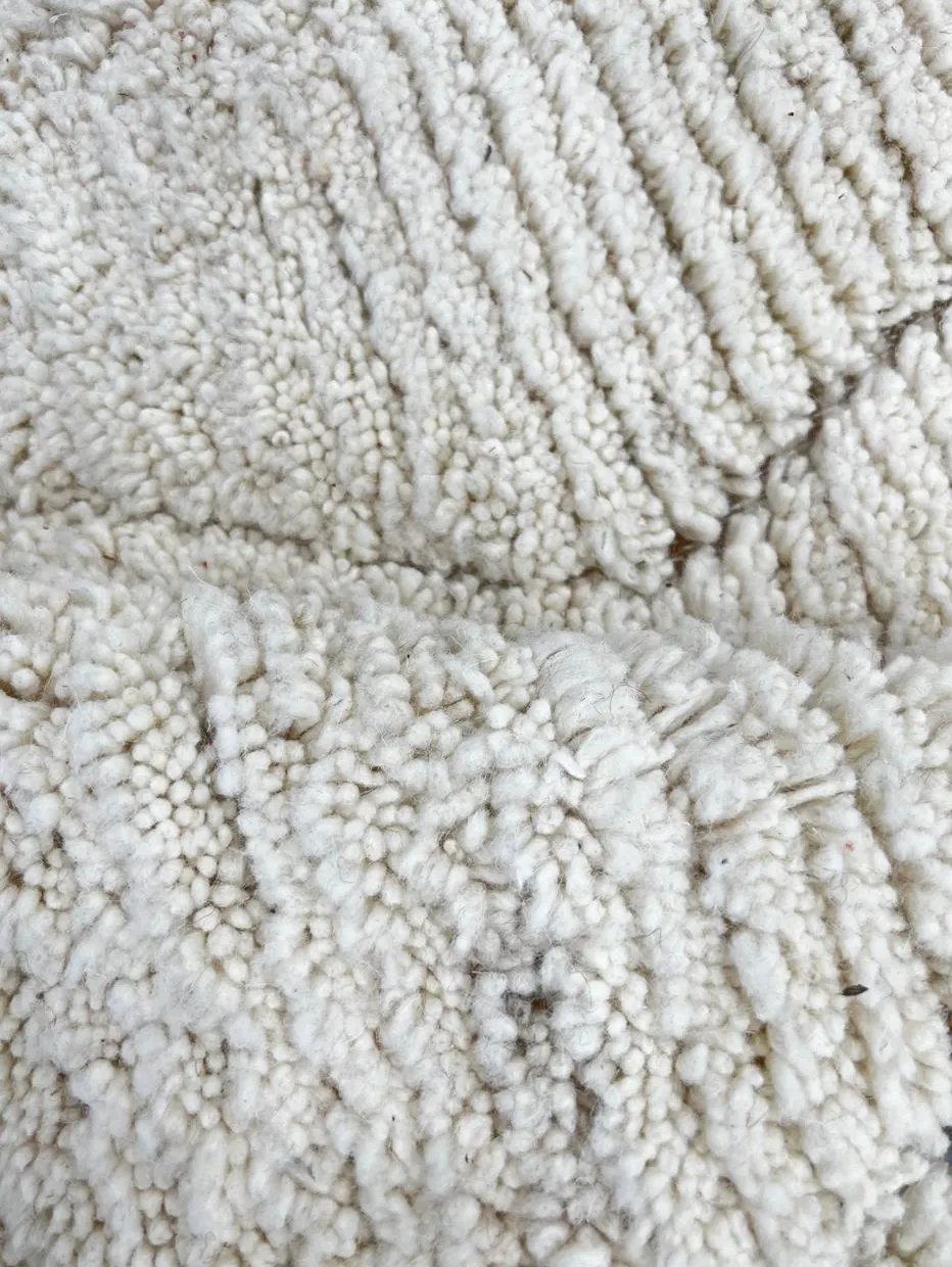 Tapis de couloir berbère Asif blanc à losanges, vue 3 sur 4