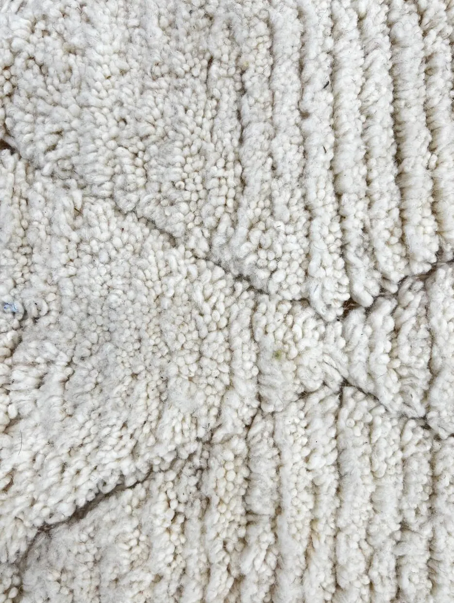 Tapis de couloir berbère Asif blanc à losanges, vue 4 sur 4