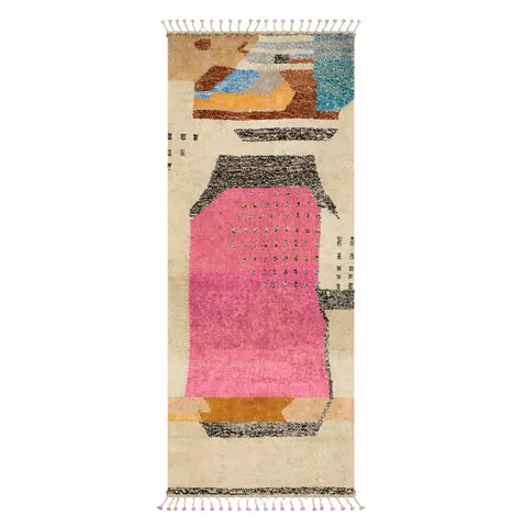 Tapis de couloir berbère Assif au dessin abstrait — tapis berbères contemporains