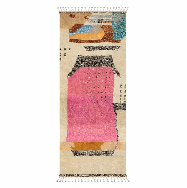 Tapis de couloir berbère Assif au dessin abstrait — tapis berbères contemporains