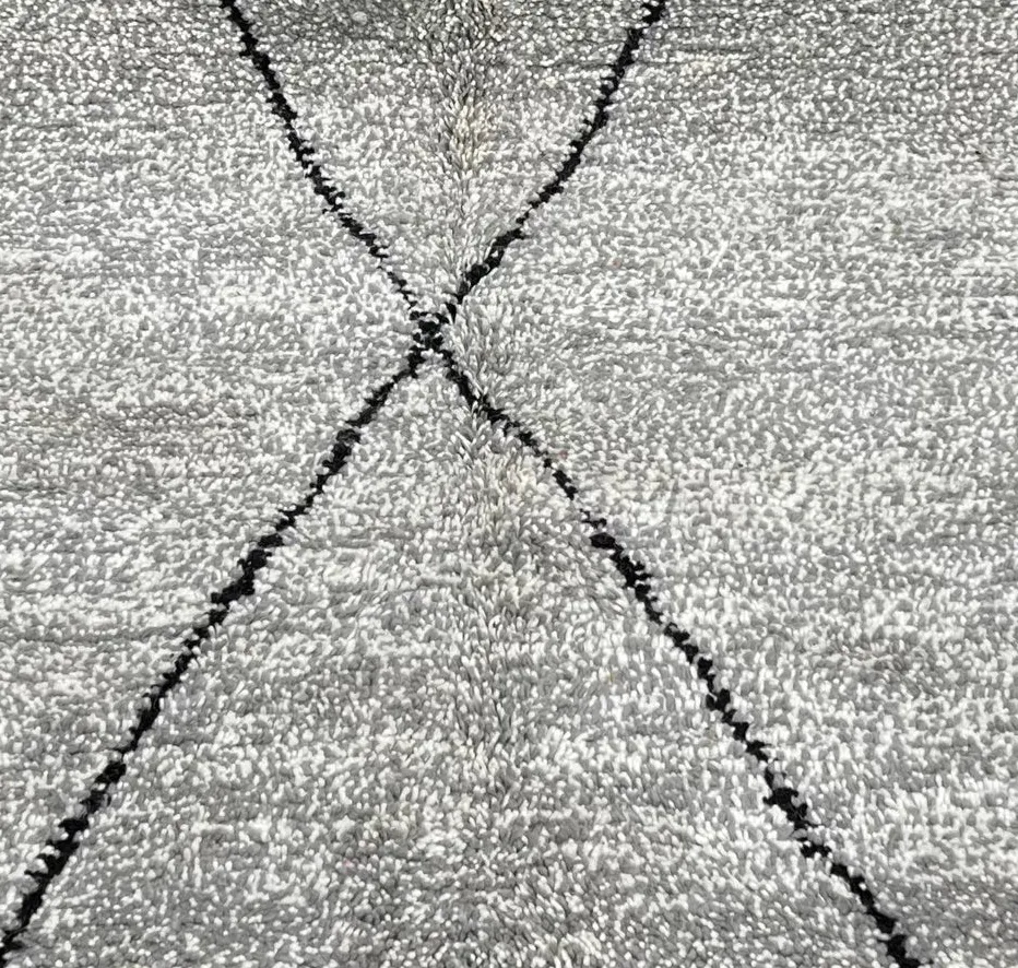Tapis de couloir berbère Azul gris à losanges, vue 3 sur 4