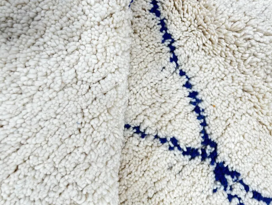 Tapis de couloir berbère Badis bleu à losanges, vue 4 sur 4