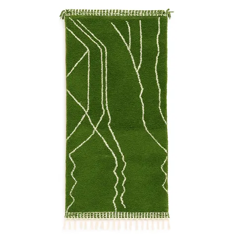 Tapis de couloir berbère Bani vert — tapis berbères contemporains