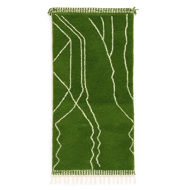 Tapis de couloir berbère Bani vert — tapis berbères contemporains