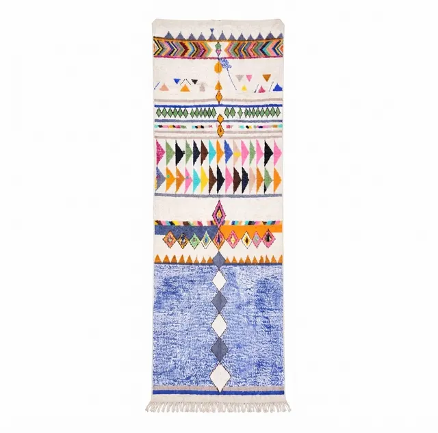 Tapis de couloir berbère Bhalil multicolore — tapis berbères contemporains