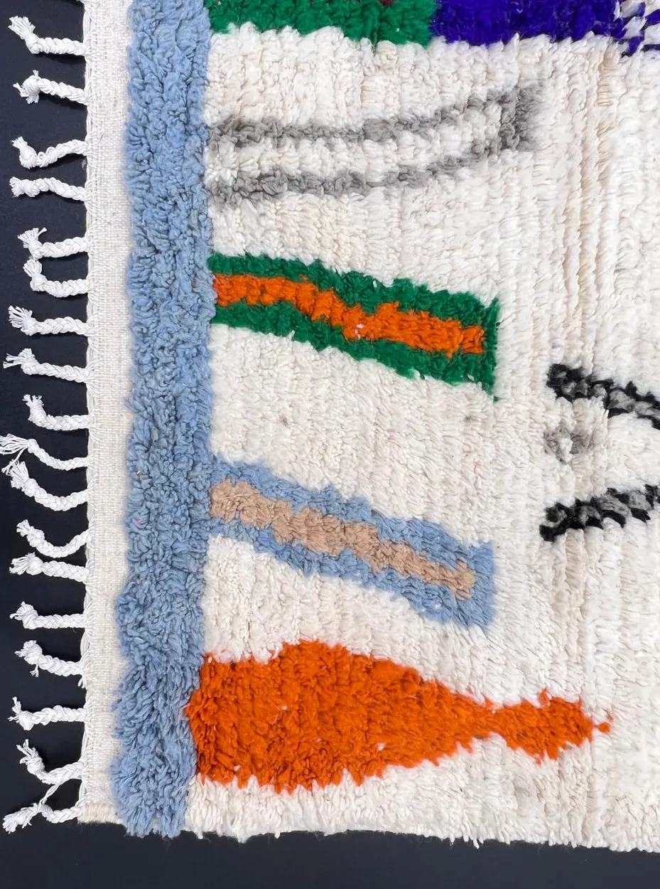 Tapis de couloir berbère Bouarfa multicolore à losanges, vue 3 sur 4
