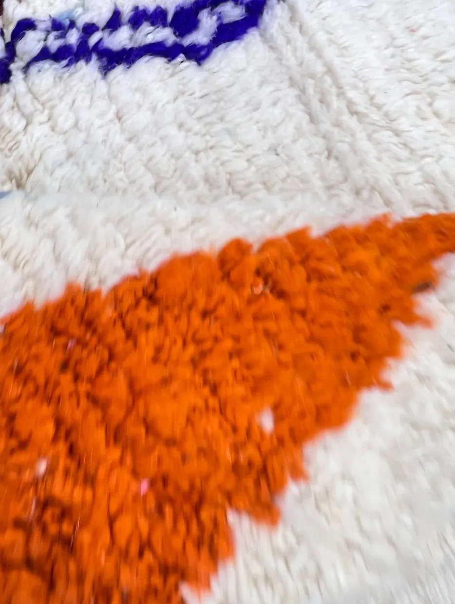 Tapis de couloir berbère Bouarfa multicolore à losanges, vue 4 sur 4