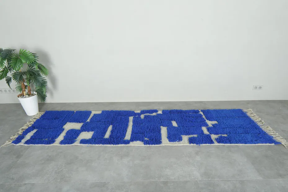 Tapis de couloir berbère Dadès bleu, vue 4 sur 7