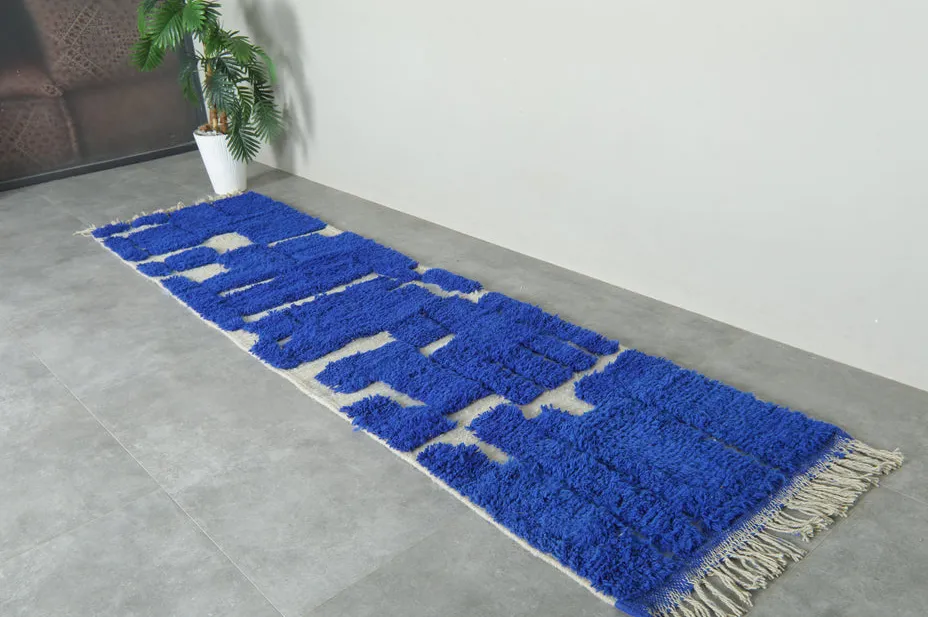 Tapis de couloir berbère Dadès bleu, vue 6 sur 7