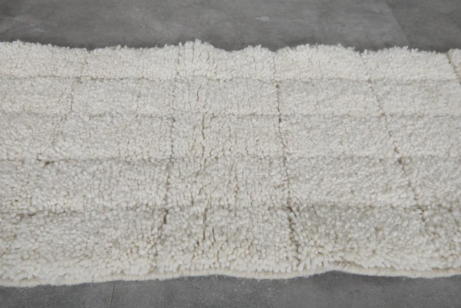 Tapis de couloir berbère Drâa crème uni, vue 5 sur 7