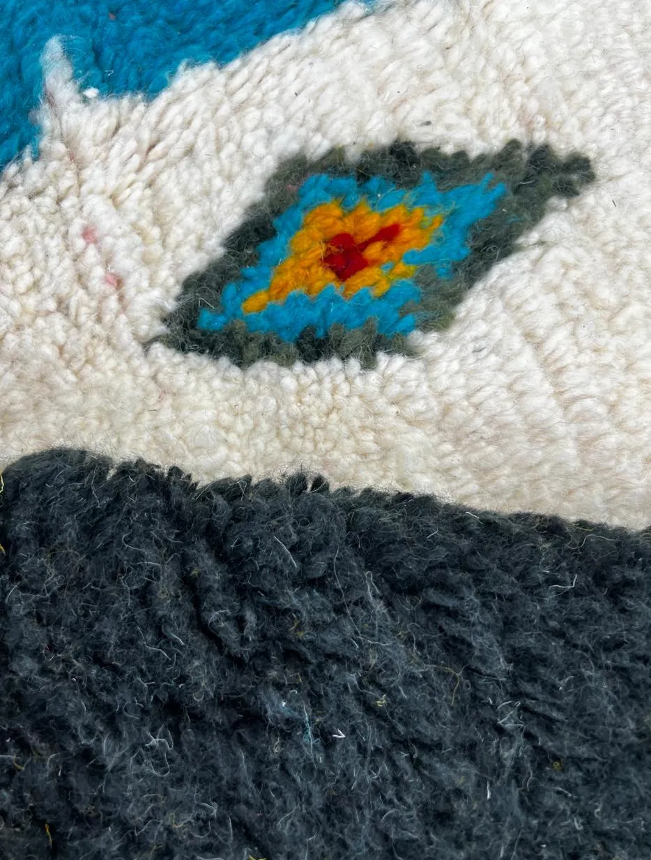Tapis de couloir berbère Drâa multicolore, vue 3 sur 4