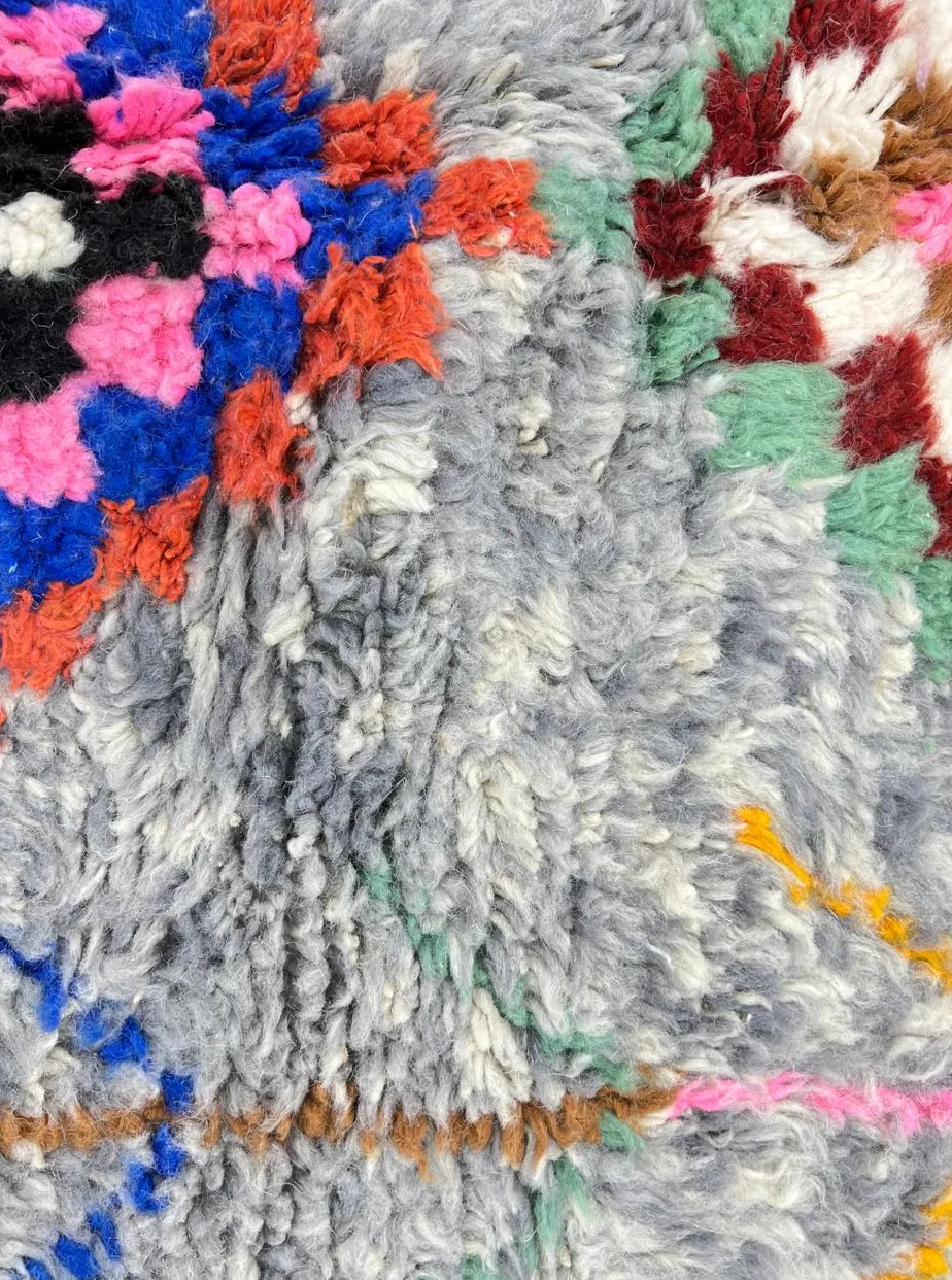 Tapis de couloir berbère Erfoud multicolore et gris à losanges, vue 3 sur 4