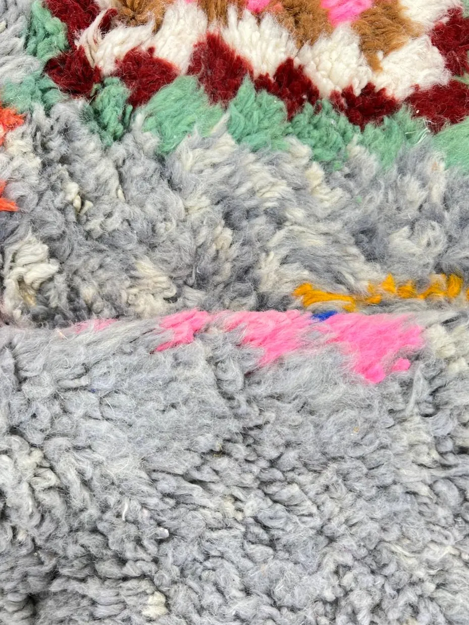 Tapis de couloir berbère Erfoud multicolore et gris à losanges, vue 4 sur 4