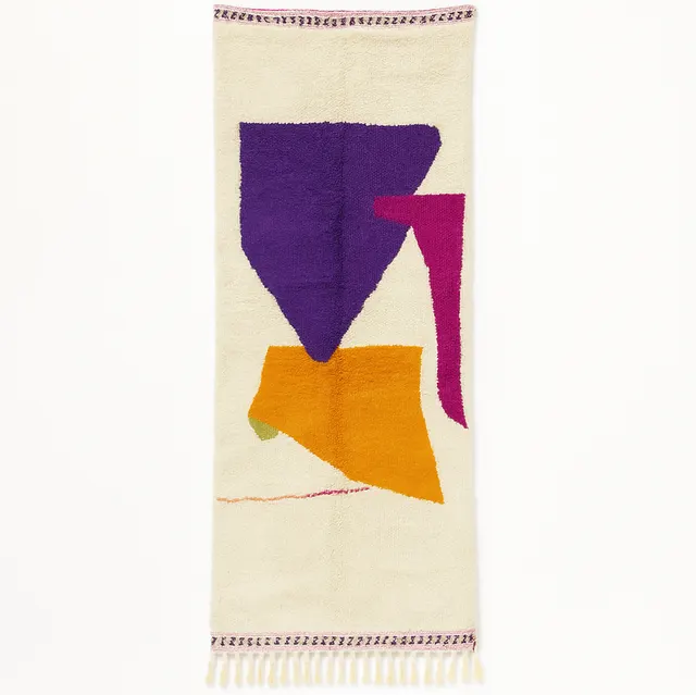 Tapis de couloir berbère Ghdat au dessin abstrait — tapis berbères contemporains