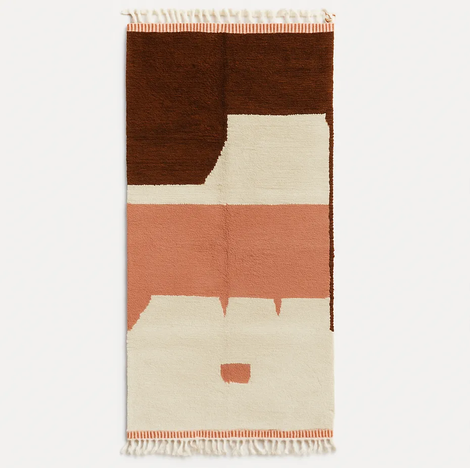 Tapis de couloir berbère Goulmima marron et terracotta — tapis berbères contemporains tissé à la main