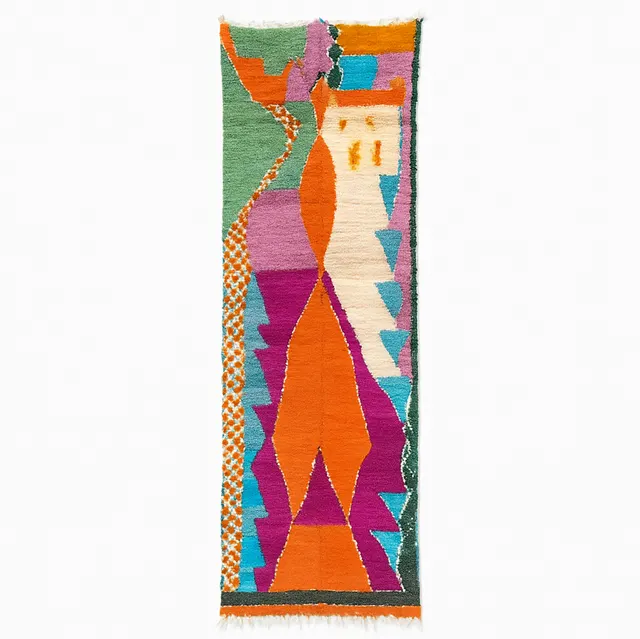 Tapis de couloir berbère Gourrama au dessin abstrait — tapis berbères contemporains