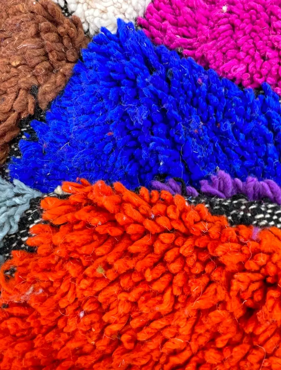 Tapis de couloir berbère Guercif multicolore à losanges, vue 4 sur 4