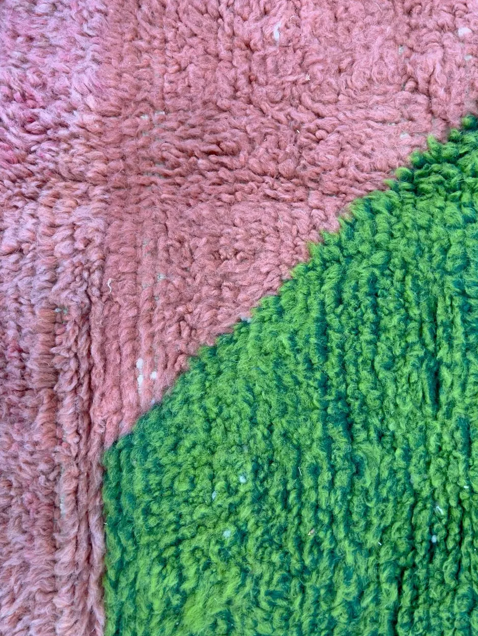 Tapis de couloir berbère Hachlaf multicolore au dessin abstrait, vue 4 sur 4