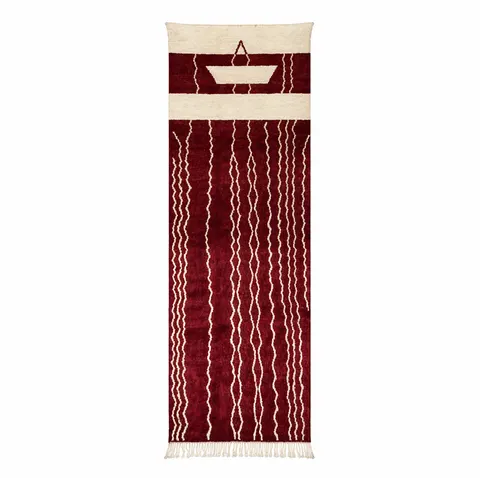 Tapis de couloir berbère Igherm rouge — tapis berbères contemporains