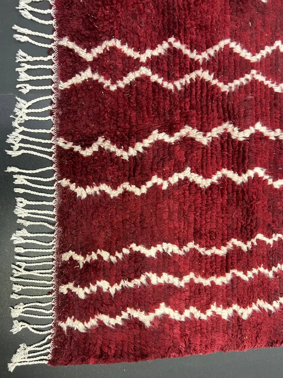 Tapis de couloir berbère Igherm rouge, vue 3 sur 4