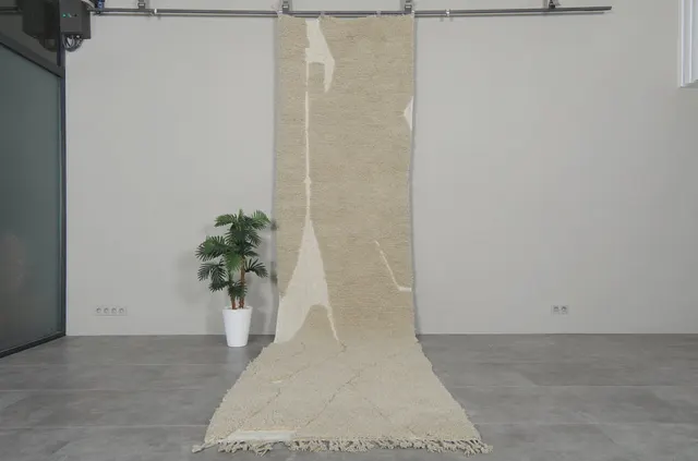 Tapis de couloir berbère Igider beige et crème — tapis berbères contemporains