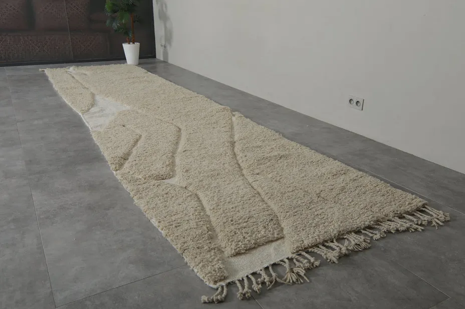 Tapis de couloir berbère Igider beige et crème, vue 6 sur 7