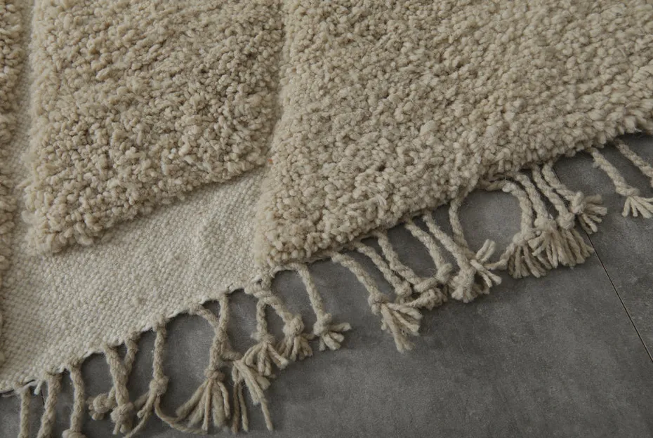 Tapis de couloir berbère Igider beige et crème, vue 7 sur 7