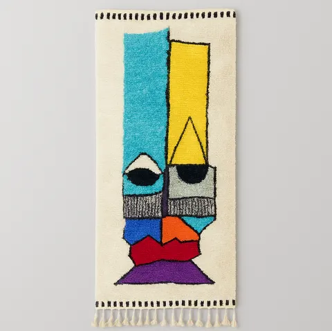 Tapis de couloir berbère Illi multicolore au dessin abstrait — tapis berbères contemporains