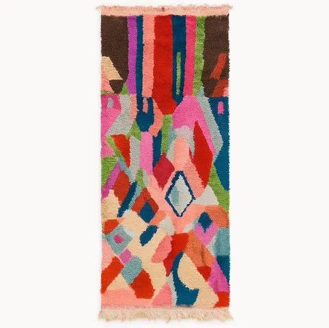 Tapis de couloir berbère Imilchil au dessin abstrait — tapis berbères contemporains