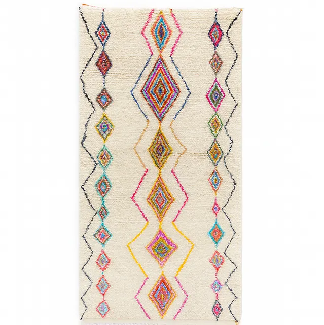 Tapis de couloir berbère Jorf multicolore à losanges II — tapis berbères contemporains