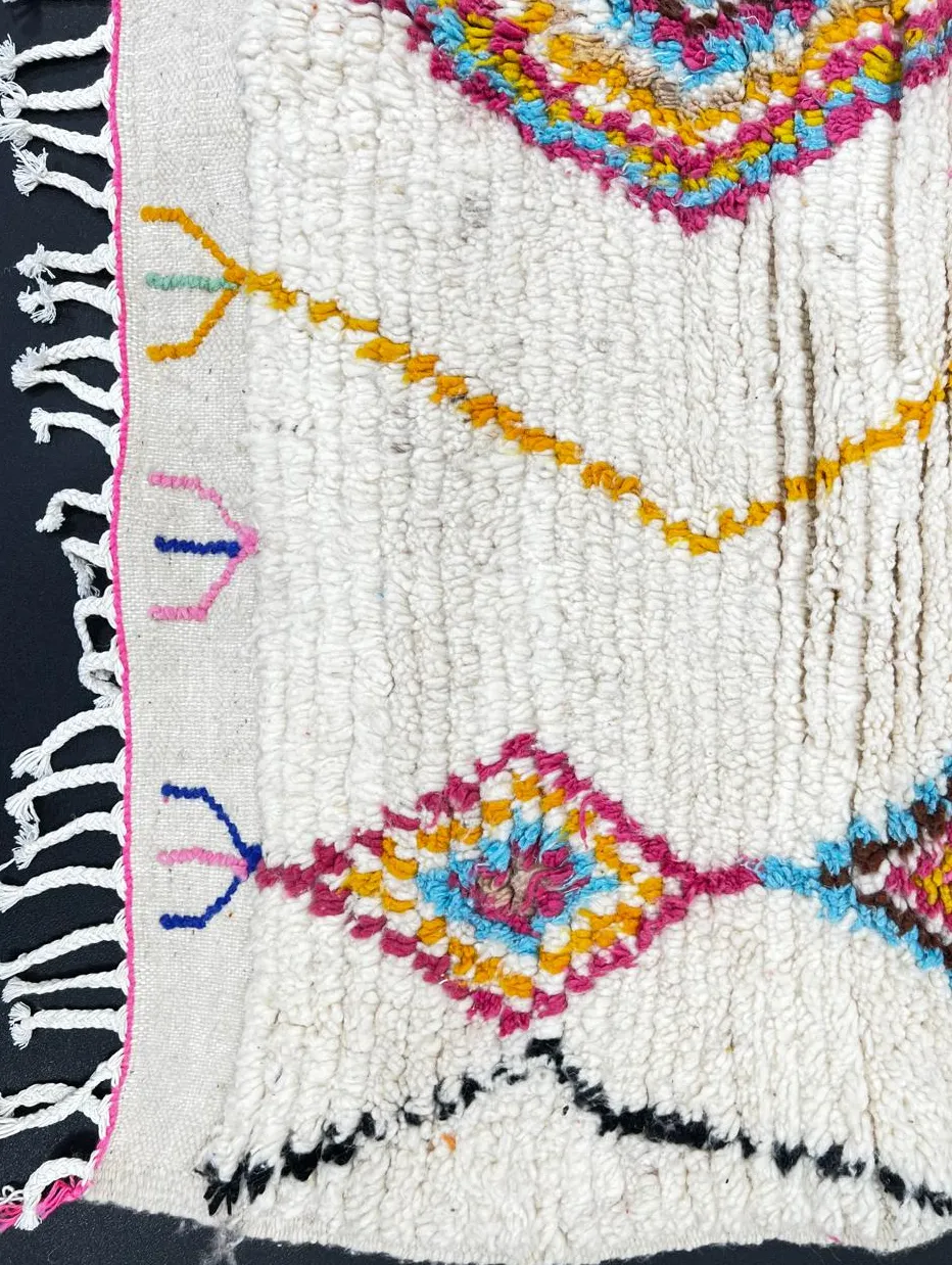 Tapis de couloir berbère Jorf multicolore à losanges II, vue 3 sur 4