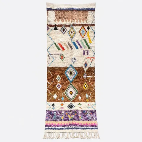 Tapis de couloir berbère Ksiba multicolore — tapis berbères contemporains