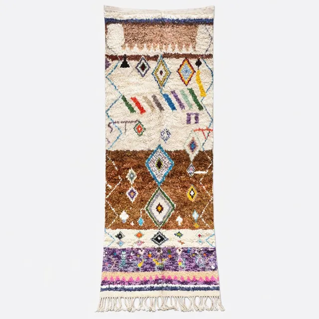 Tapis de couloir berbère Ksiba multicolore — tapis berbères contemporains
