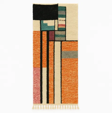 Tapis de couloir berbère Lakhdar au dessin abstrait — tapis berbères contemporains