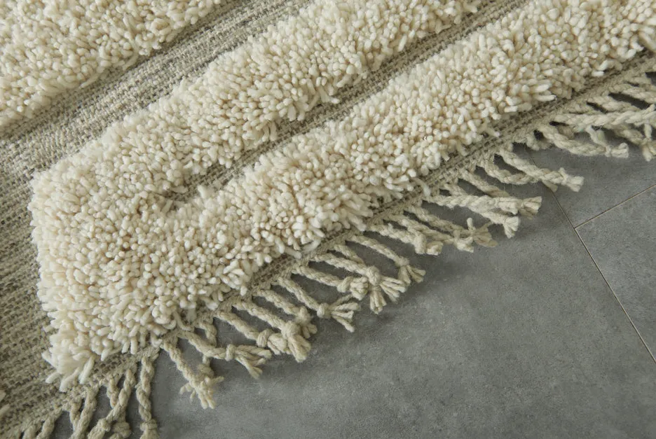 Tapis de couloir berbère Lakhdar crème et gris, vue 7 sur 7