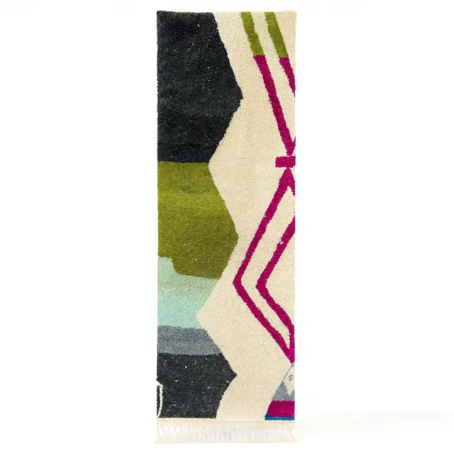 Tapis de couloir berbère Mgoun aux motifs géométriques — tapis berbères contemporains